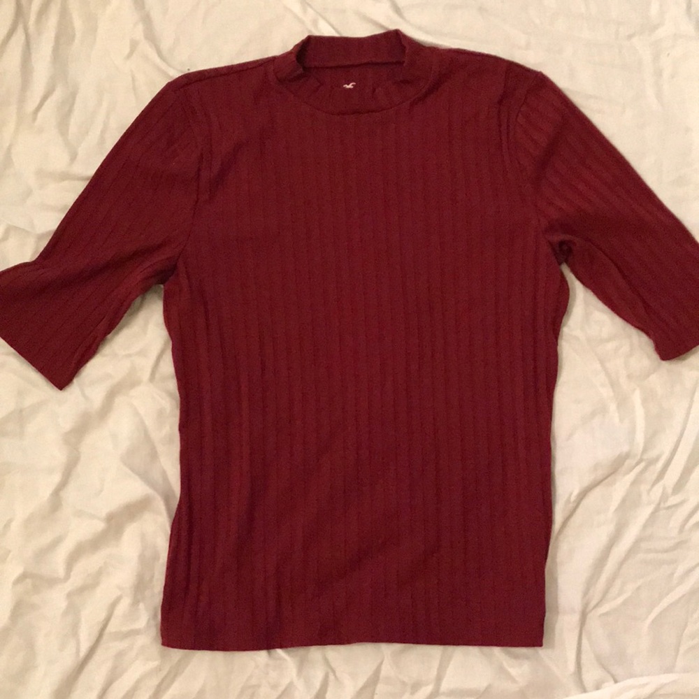 Robbed high neck top